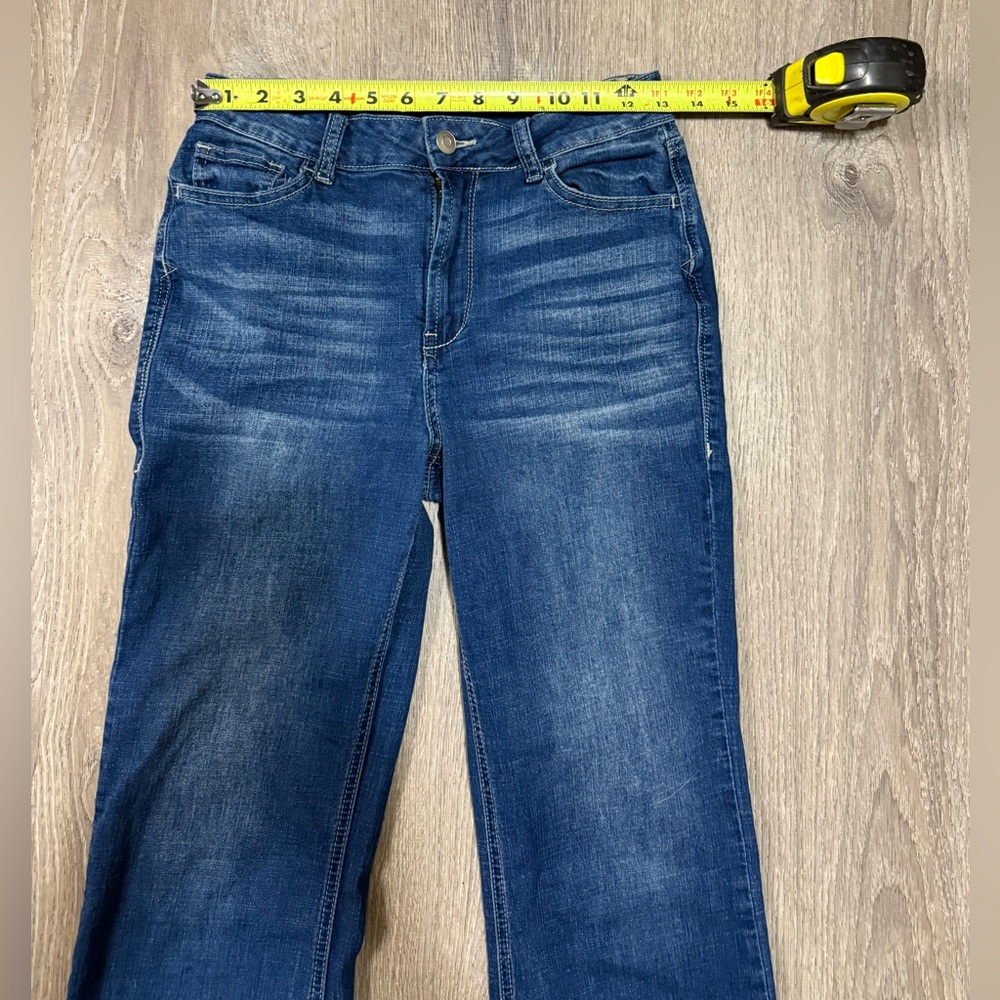 Flamingo by Flamingals Dark Wash Straight Leg Jeans Sequined Denim Small 26 - Picture 7 of 11